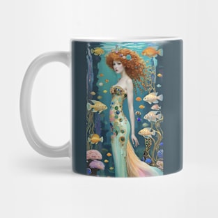 Gustav Klimt's Ethereal Mermaid: Inspired Aquatic Art Mug